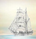 disegno di una nave perduta nel triangolo delle Bermuda